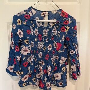 Eyeshadow Blue Floral Blouse
